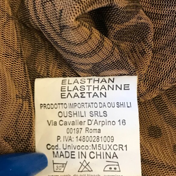 Velvet burnout shirt women's S/M black/brown stretch semi-sheer whimsy event - Picture 8 of 10